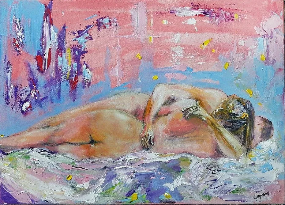 Harmony — original impressionist oil painting by Volodymyr Myriyevskyy, 70 × 50 cm (28″ × 20″)