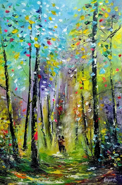 Magical Walk — original impressionist oil painting by Volodymyr Myriyevskyy, 40 × 60 cm (16″ × 24″)