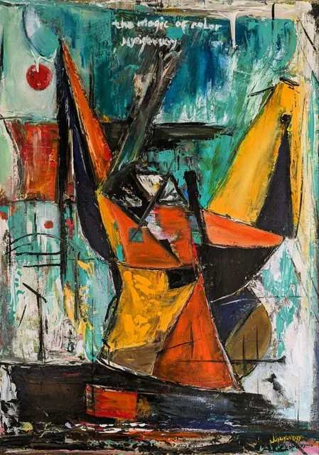 Opinion and Ghost — original impressionist oil painting by Volodymyr Myriyevskyy, 50 × 70 cm (20″ × 28″)