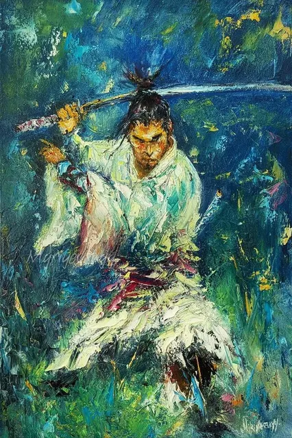 Spirit of the Warrior — original impressionist oil painting by Volodymyr Myriyevskyy, 40 × 60 cm (16″ × 24″)
