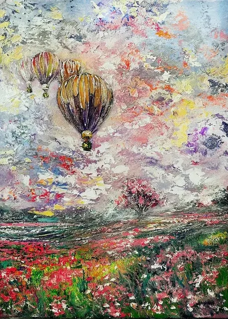 Fairytale Sky — original impressionist oil painting by Volodymyr Myriyevskyy, 50 × 70 cm (20″ × 28″)