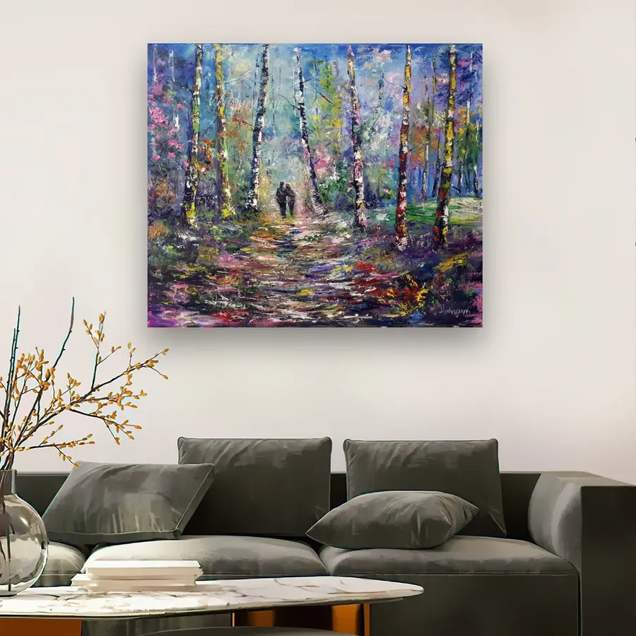 Abstract Colorful Forest — sold original oil painting by Volodymyr Myriyevskyy