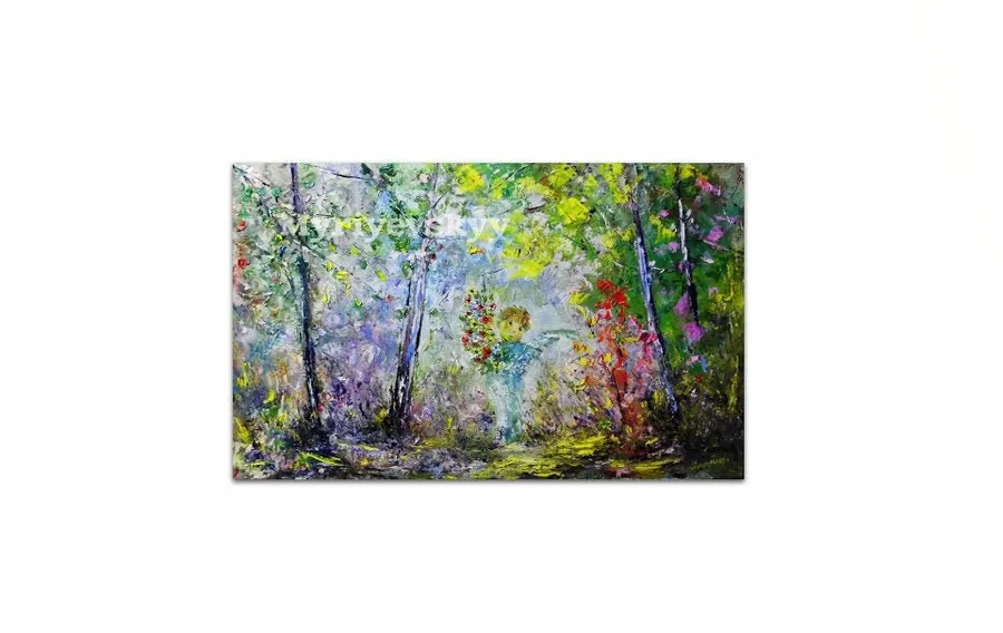 Angel With Flowers - Magical Landscape — sold original oil painting by Volodymyr Myriyevskyy