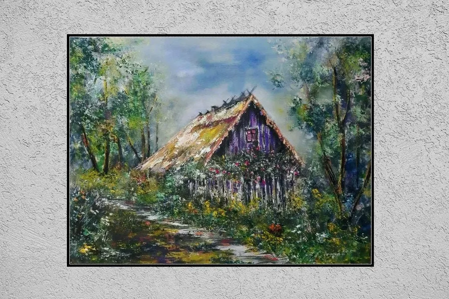 Cabin Among Flowers Paintig — sold original oil painting by Volodymyr Myriyevskyy