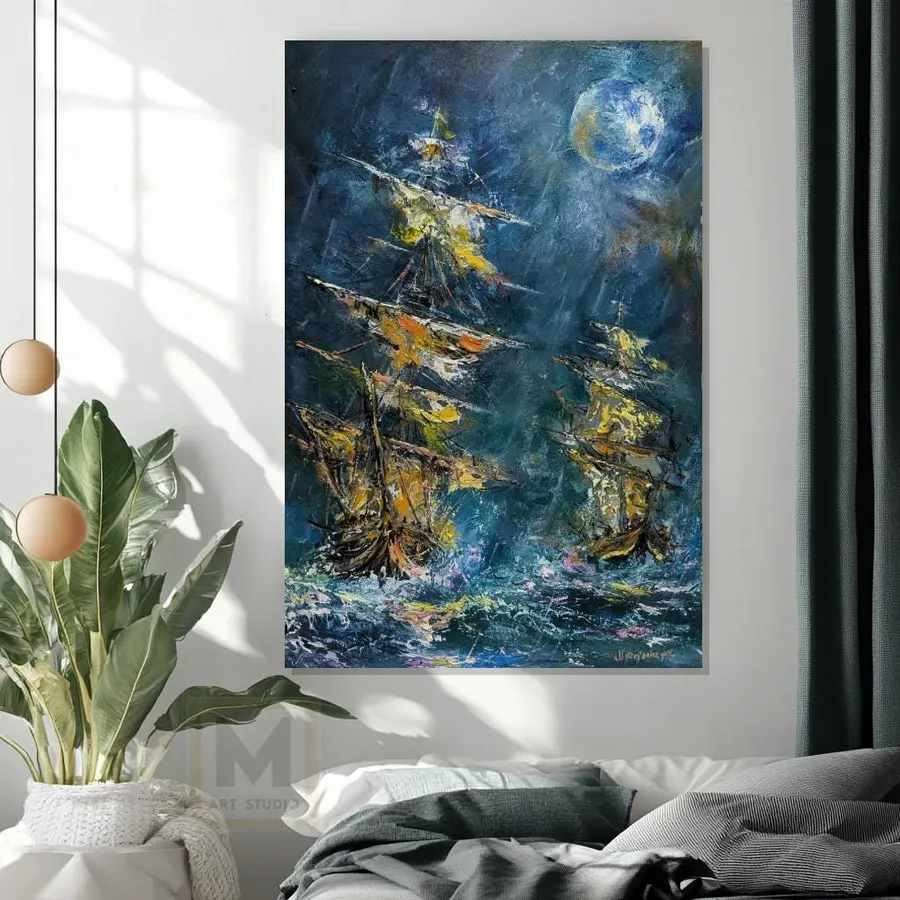 "Chronicles Of The Moonlit Seas" — sold original oil painting by Volodymyr Myriyevskyy