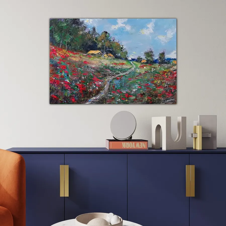 Claude Monet Inspired Poppy Field — sold original oil painting by Volodymyr Myriyevskyy
