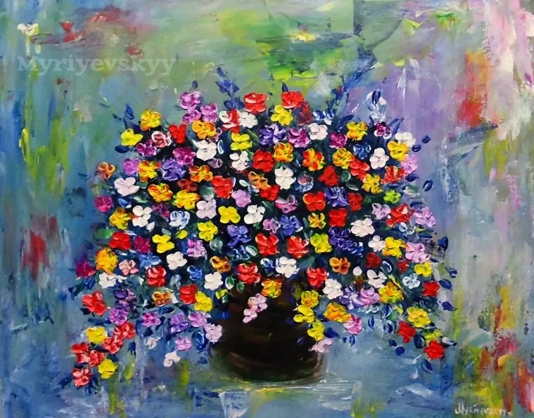 Colorful Flowers — sold original oil painting by Volodymyr Myriyevskyy