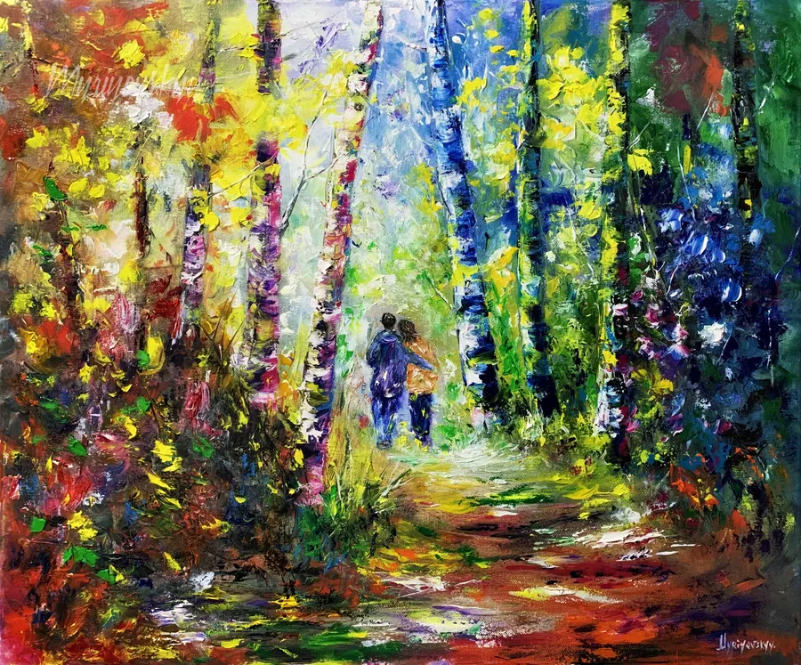 Couple Romantic — sold original oil painting by Volodymyr Myriyevskyy