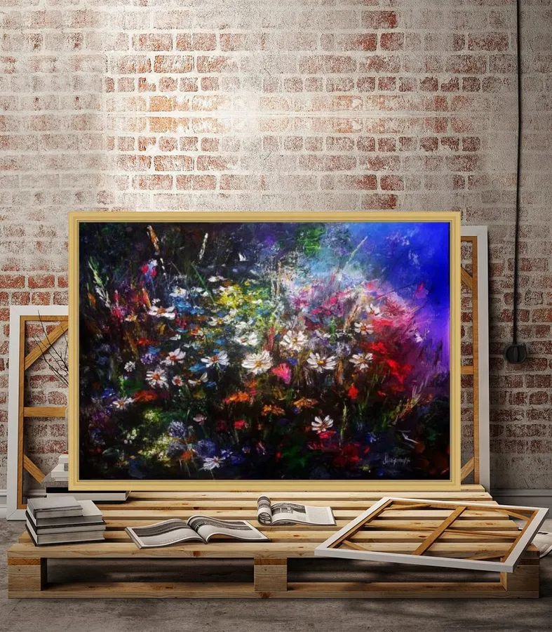 Daisies And Wildflowers — sold original oil painting by Volodymyr Myriyevskyy
