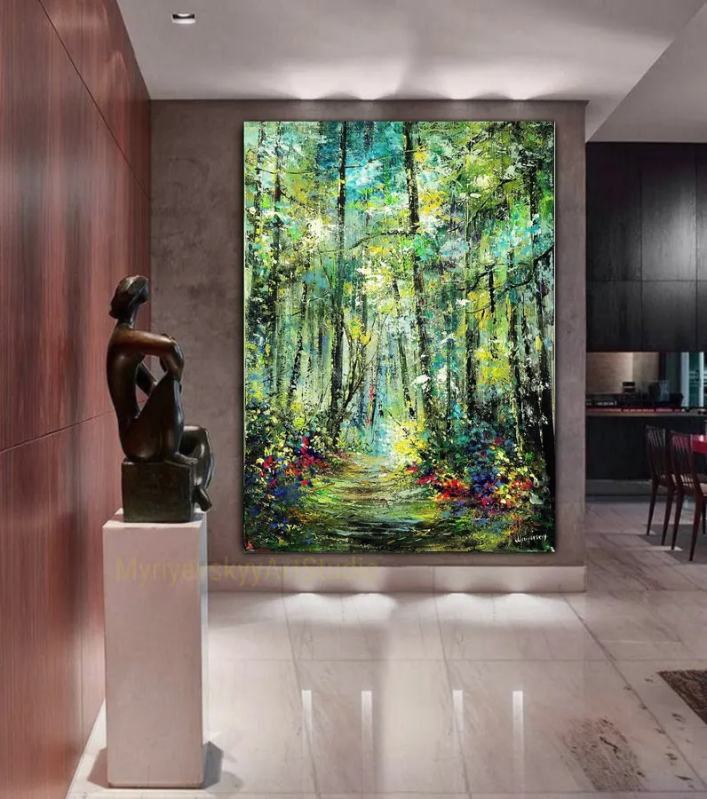 Floral Forest Path — sold original oil painting by Volodymyr Myriyevskyy