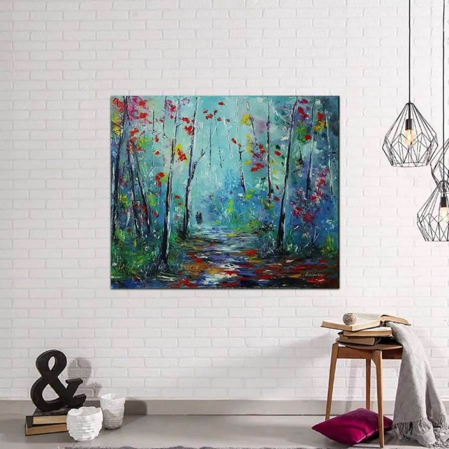 Happy Couple Strolling — sold original oil painting by Volodymyr Myriyevskyy