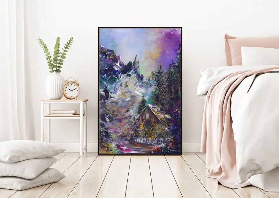 House In The Mountains — sold original oil painting by Volodymyr Myriyevskyy