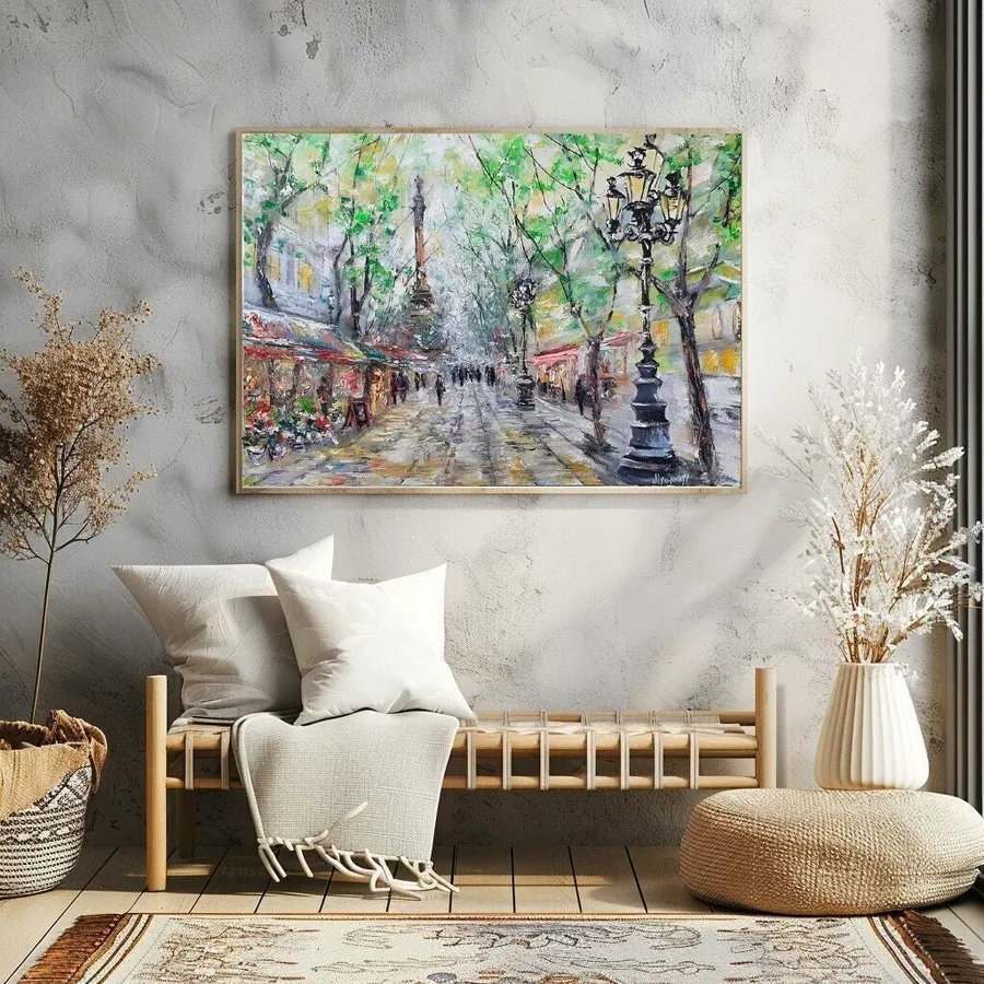 La Rambla Barcelona — sold original oil painting by Volodymyr Myriyevskyy
