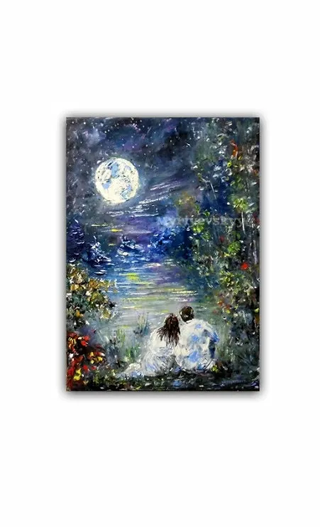 Lovers Under Moonlight — sold original oil painting by Volodymyr Myriyevskyy