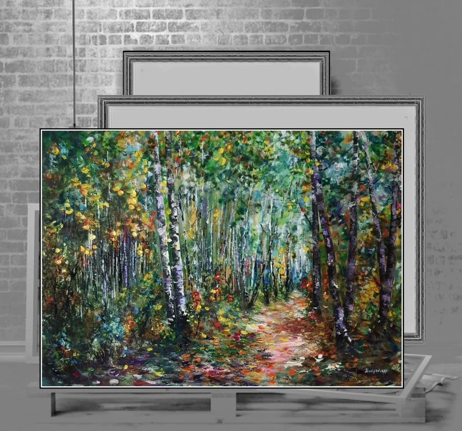 Magic Trail In Birch Forest — sold original oil painting by Volodymyr Myriyevskyy
