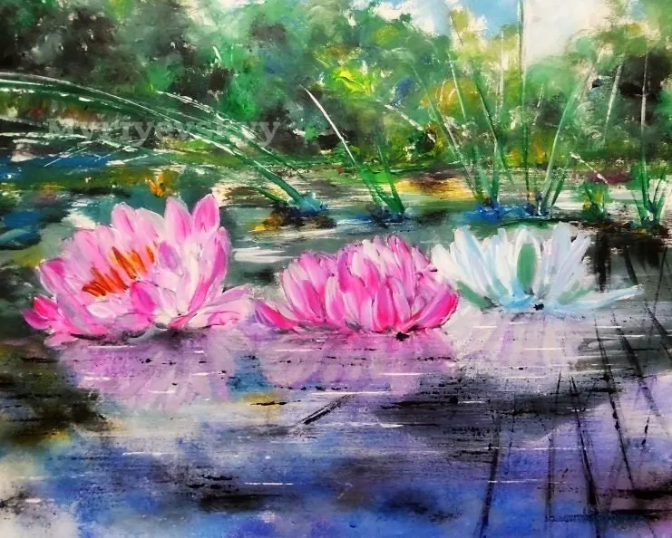 Original Lotus — sold original oil painting by Volodymyr Myriyevskyy