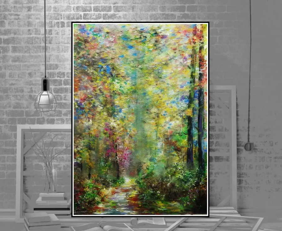 Pink Forest — sold original oil painting by Volodymyr Myriyevskyy