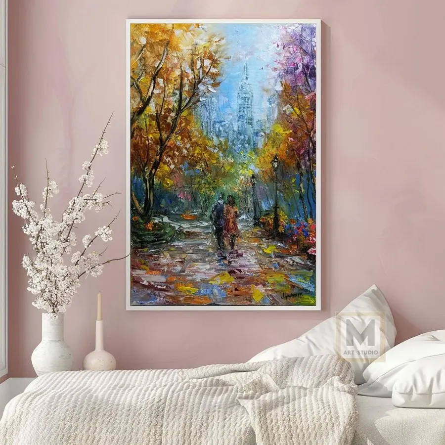 Romantic Autumn Orange Yellow — sold original oil painting by Volodymyr Myriyevskyy