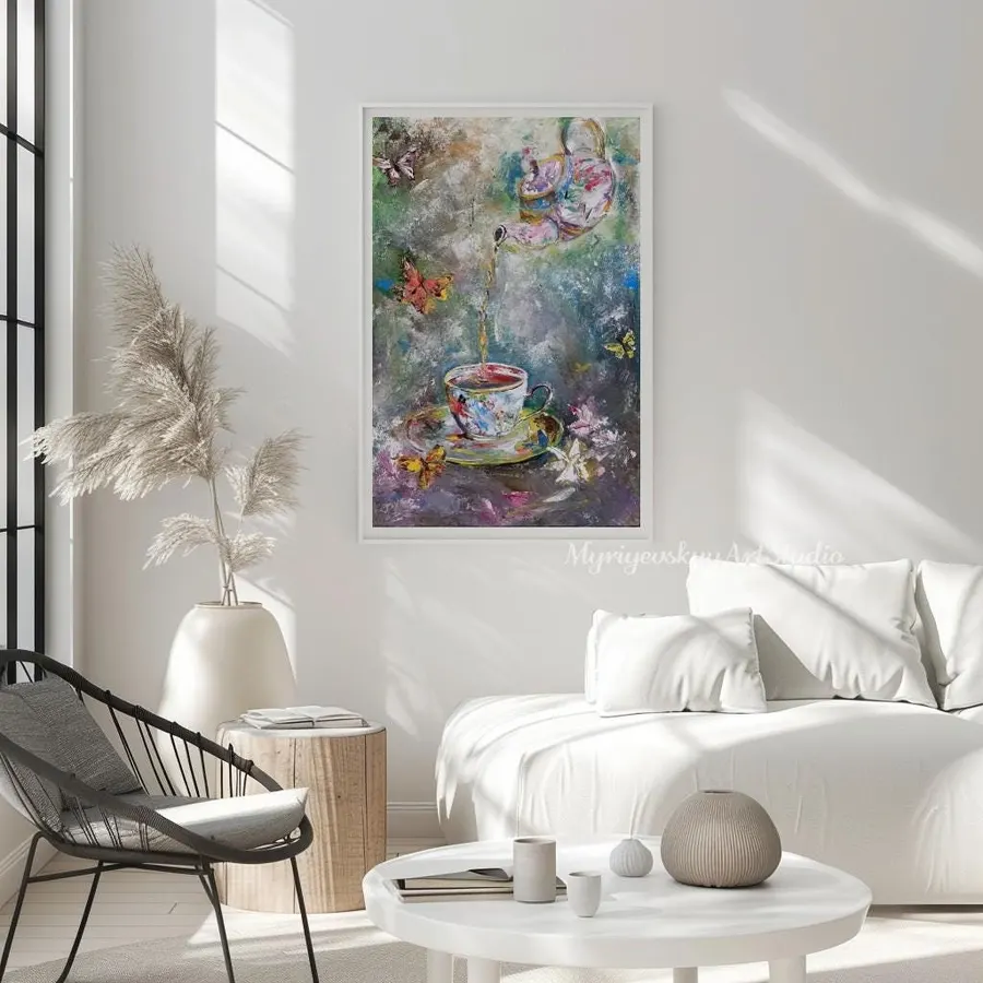 Tea Pouring — sold original oil painting by Volodymyr Myriyevskyy
