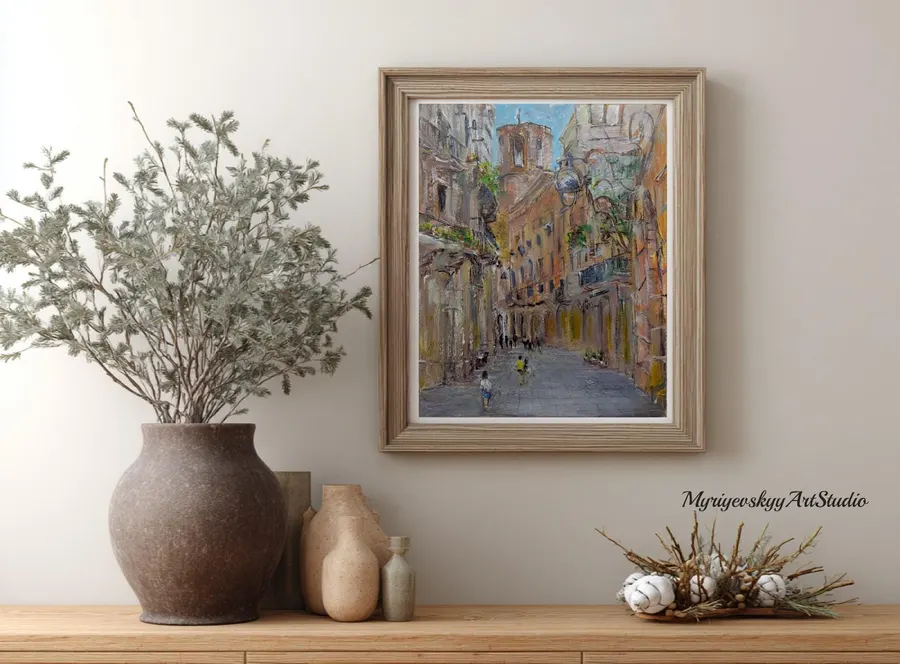 The Gothic Quarter — sold original oil painting by Volodymyr Myriyevskyy