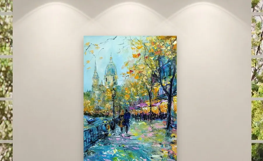 Walk Along The River — sold original oil painting by Volodymyr Myriyevskyy