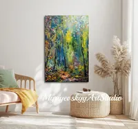 Sunlit Birch Forest Path — original impressionist oil painting by Volodymyr Myriyevskyy, 40 × 60 cm (16″ × 24″) — photo 2