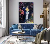 Evening Stroll — original impressionist oil painting by Volodymyr Myriyevskyy, 50 × 70 cm (20″ × 28″) — photo 6