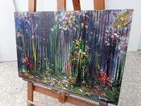 Mystical Forest, Night Blossoms — original impressionist oil painting by Volodymyr Myriyevskyy, 60 × 40 cm (24″ × 16″) — photo 7