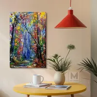 Enchanted Autumn Forest — original impressionist oil painting by Volodymyr Myriyevskyy, 40 × 60 cm (16″ × 24″) — photo 3