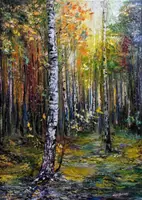Birch Forest — original oil painting by Volodymyr Myriyevskyy