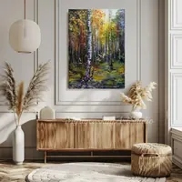 Birch Forest — original impressionist oil painting by Volodymyr Myriyevskyy, 50 × 70 cm (20″ × 28″) — photo 4