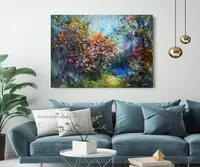Bloom Path to Water — original impressionist oil painting by Volodymyr Myriyevskyy, 70 × 50 cm (28″ × 20″) — photo 5