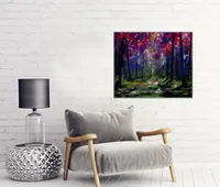 Morning fairy forest — original impressionist oil painting by Volodymyr Myriyevskyy, 60 × 50 cm (24″ × 20″) — photo 3
