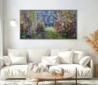 Enchanted autumn — original impressionist oil painting by Volodymyr Myriyevskyy, 80 × 40 cm (31″ × 16″) — photo 4