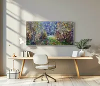 Enchanted autumn — original impressionist oil painting by Volodymyr Myriyevskyy, 80 × 40 cm (31″ × 16″) — photo 5