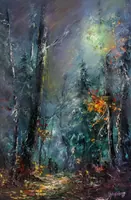Wanderers Between Worlds — original impressionist oil painting by Volodymyr Myriyevskyy, 40 × 60 cm (16″ × 24″) — photo 1
