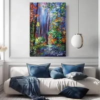 One day in a magical forest — original impressionist oil painting by Volodymyr Myriyevskyy, 40 × 60 cm (16″ × 24″) — photo 2