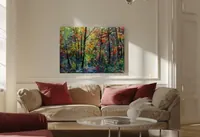 Sunny Forest Path — original impressionist oil painting by Volodymyr Myriyevskyy, 70 × 50 cm (28″ × 20″) — photo 5