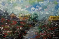 Country Cottages — original oil painting by Volodymyr Myriyevskyy