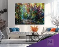 A walk of a thousand shades — original impressionist oil painting by Volodymyr Myriyevskyy, 70 × 50 cm (28″ × 20″) — photo 4