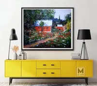 Poppy field with house — original impressionist oil painting by Volodymyr Myriyevskyy, 60 × 50 cm (24″ × 20″) — photo 4