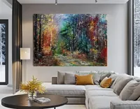Autumn path in the forest — original impressionist oil painting by Volodymyr Myriyevskyy, 70 × 50 cm (28″ × 20″) — photo 5