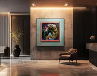 Radiance meditation — original impressionist oil painting by Volodymyr Myriyevskyy, 50 × 50 cm (20″ × 20″) — photo 3