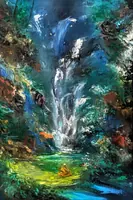 Monk meditating — original impressionist oil painting by Volodymyr Myriyevskyy, 40 × 60 cm (16″ × 24″) — photo 1