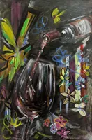 After the First Pour — original impressionist oil painting by Volodymyr Myriyevskyy, 60 × 40 cm (24″ × 16″) — photo 1