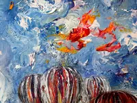 Flight to a dream — original impressionist oil painting by Volodymyr Myriyevskyy, 50 × 80 cm (20″ × 31″) — photo 4
