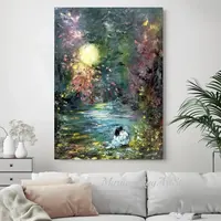 Magic of the Night — original impressionist oil painting by Volodymyr Myriyevskyy, 50 × 70 cm (20″ × 28″) — photo 4