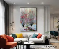 Winter forest stream — original impressionist oil painting by Volodymyr Myriyevskyy, 40 × 60 cm (16″ × 24″) — photo 4