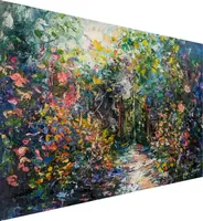 Secret garden — original impressionist oil painting by Volodymyr Myriyevskyy, 70 × 50 cm (28″ × 20″) — photo 2