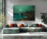 River Night — original impressionist oil painting by Volodymyr Myriyevskyy, 70 × 50 cm (28″ × 20″) — photo 3